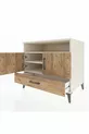 Commode Kronos avec 3 étagères, 1 tiroir et 2 portes, Pierre de Lune-Sapin
