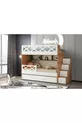 Mars Ranza / 100 % MDF / 2 Lits superposés avec sommier à ressorts en bambou / 2 Parures de lit offertes
