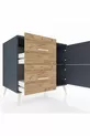 Commode Kronos à une étagère, 2 tiroirs, 2 portes Anthracite-Anthracite/Sapin