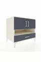 Commode Kronos avec 3 étagères, 1 tiroir et 2 portes, Pierre de Lune-Anthracite