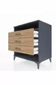 Commode Kronos à une étagère et 3 tiroirs Anthracite-Bois de pin