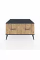 Commode Kronos 2 tiroirs Pierre de Lune-Anthracite/Pin
