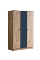 Lit superposé Ranza, Riva avec échelle 2 en 1 + Armoire 3 portes + 2 matelas Comfort