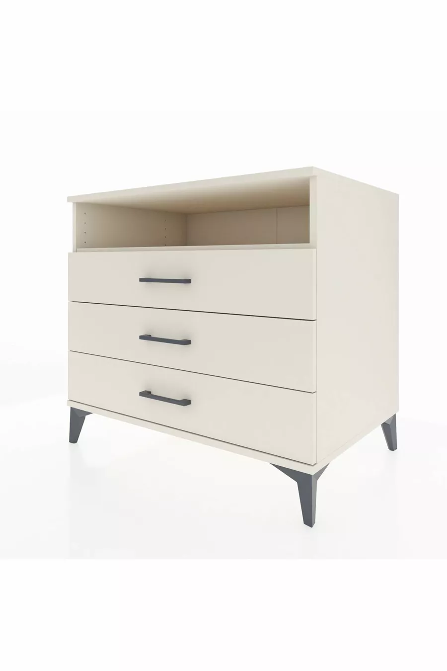 Commode Kronos à une étagère et 3 tiroirs en pierre de lune