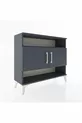 Commode Arges 3 étagères 2 portes Anthracite-Anthracite