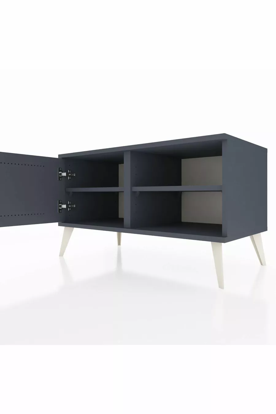 Commode Hyperion 2 étagères avec porte unique Anthracite-Anthracite