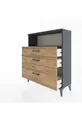 Commode Arges à une étagère et 3 tiroirs Anthracite-Pin