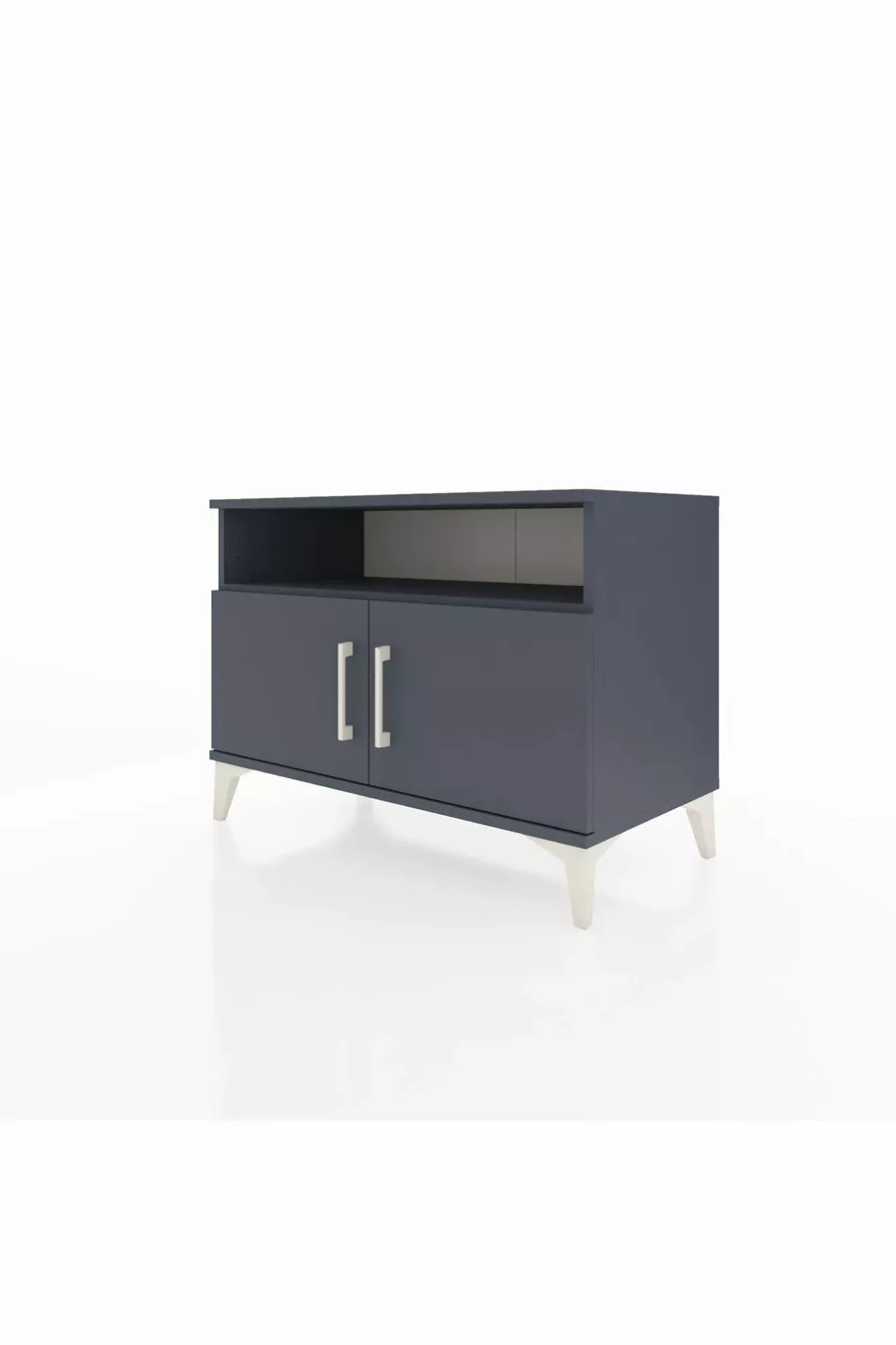 Commode Hyperion 2 étagères 2 portes Anthracite-Anthracite