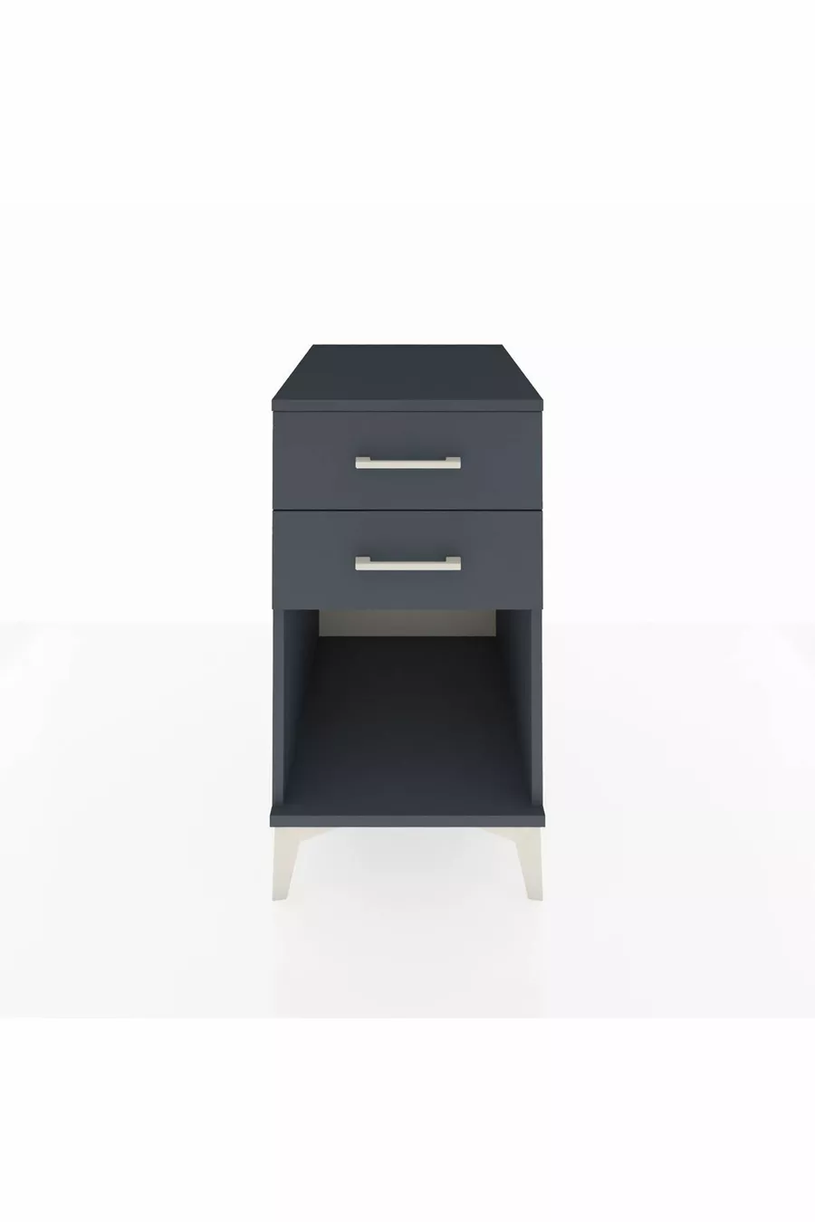 Table de chevet Kronos à 2 tiroirs Anthracite-Anthracite