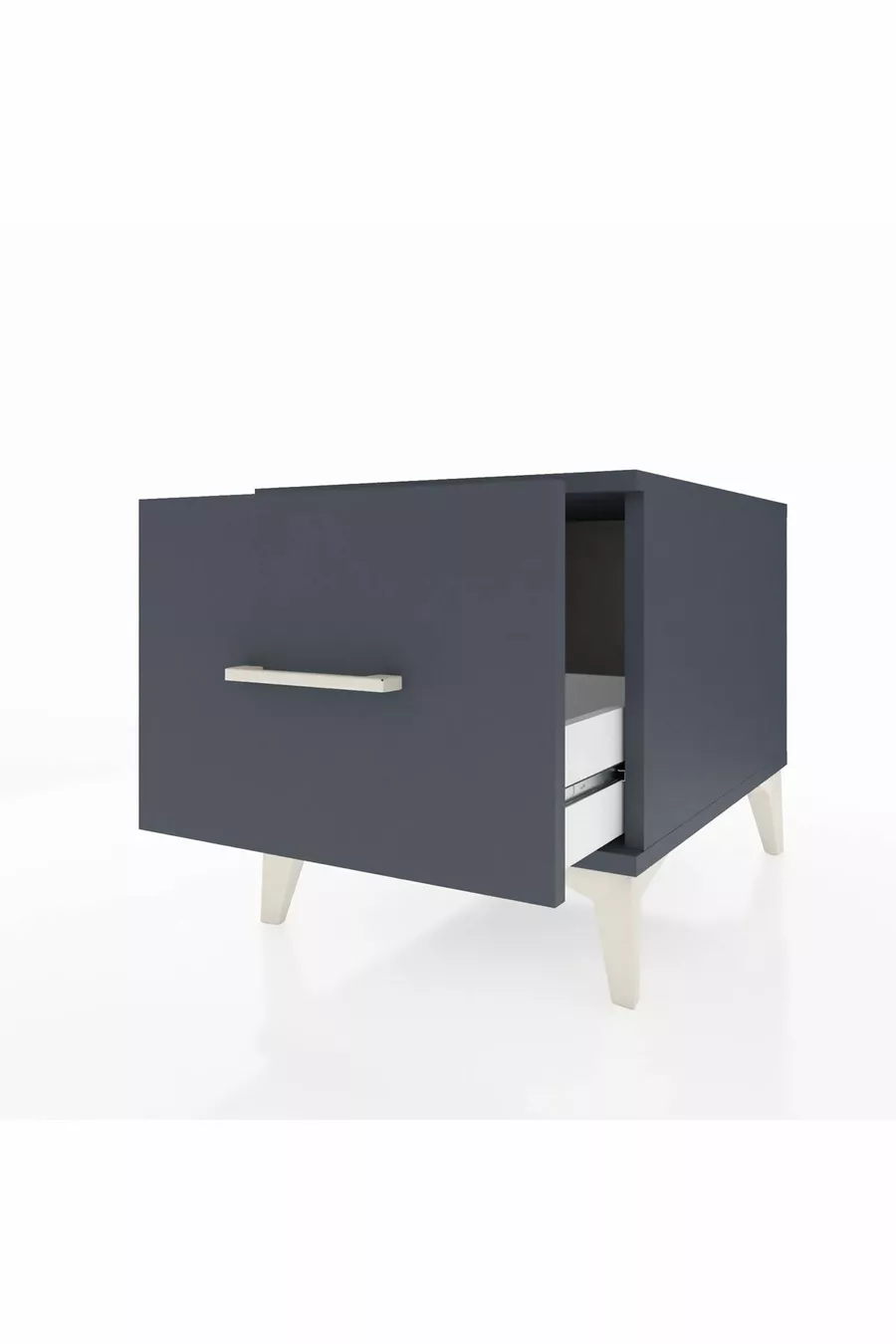 Chevet Kronos avec un tiroir unique Gris anthracite-Anthracite