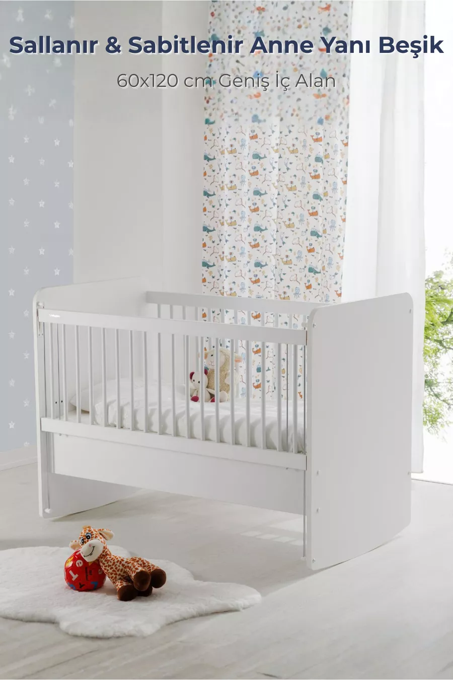 Berceau Bébé Oscillant Pratique à Côtés de Maman - Lit Bébé - Lit Parc - Cm - 