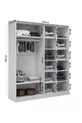 Armoire/Penderie Smart 4 Portes avec Miroir (% MDF)