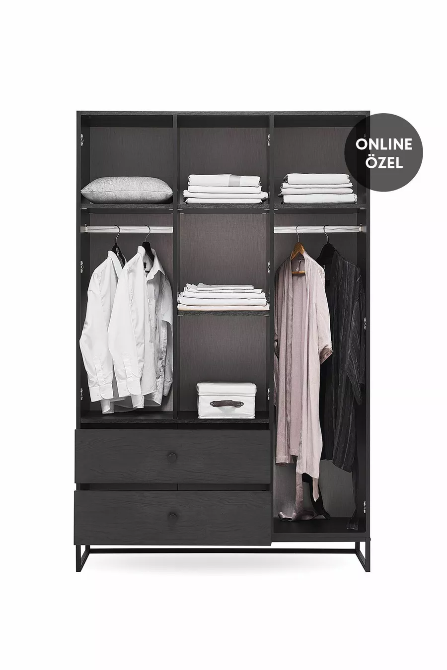 Armoire Kalinsta à 3 portes - Noir