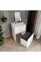 Merlin Mobilier Table de Maquillage Polyvalente avec 3 Tiroirs et Pouf Princesse