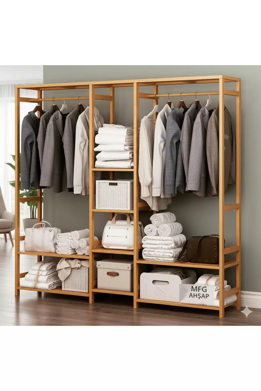 Porte-vêtements ouvert