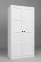 Armoire à deux portes Lucas et placard multifonction - Blanc mat