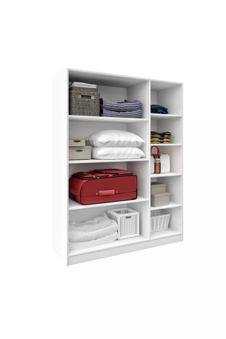 Buffet-armoire à 3 portes avec base et 9 compartiments en MDF % Armoire entièrement en MDF