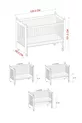 Berceau à bascule en bois Mondo Anne Yanı cm (blanc-gris motif)