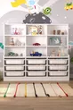 Armoire polyvalente à 9 étagères et 9 paniers pour jouets Almina blanc