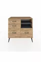 Commode Hyperion 2 étagères 4 tiroirs Pin-Anthracite/Pin
