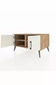 Commode Kronos à 2 étagères et 2 portes Pin-Pierre de Lune/Pin