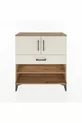 Commode Arges avec 3 étagères, 1 tiroir et 2 portes, en pin-pierre d'ardoise