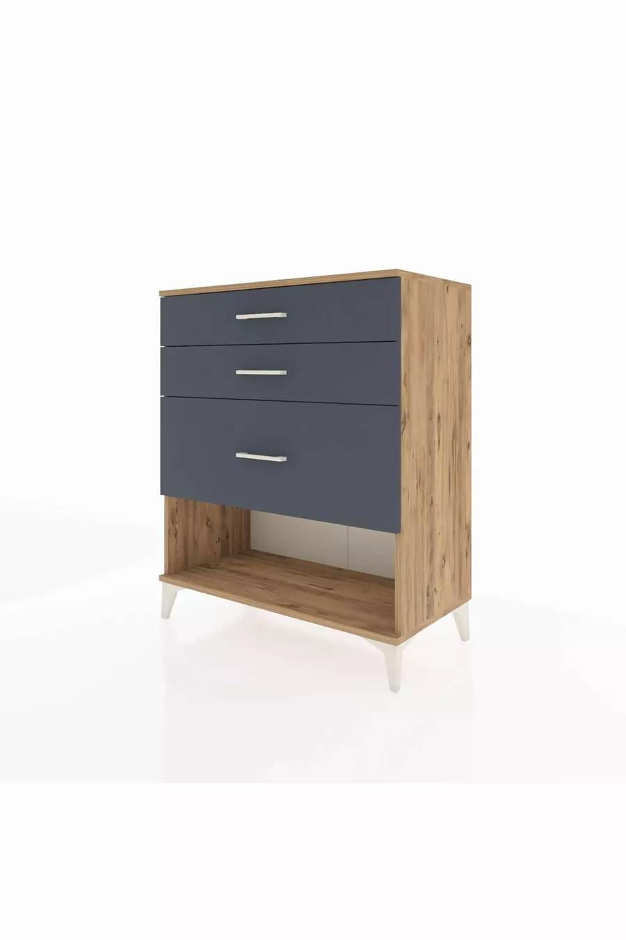 Commode Hyperion 3 tiroirs Pin-Anthracite