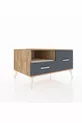 Commode Kronos à une étagère et 2 tiroirs Pin-Pierres d'ardoise/Anthracite