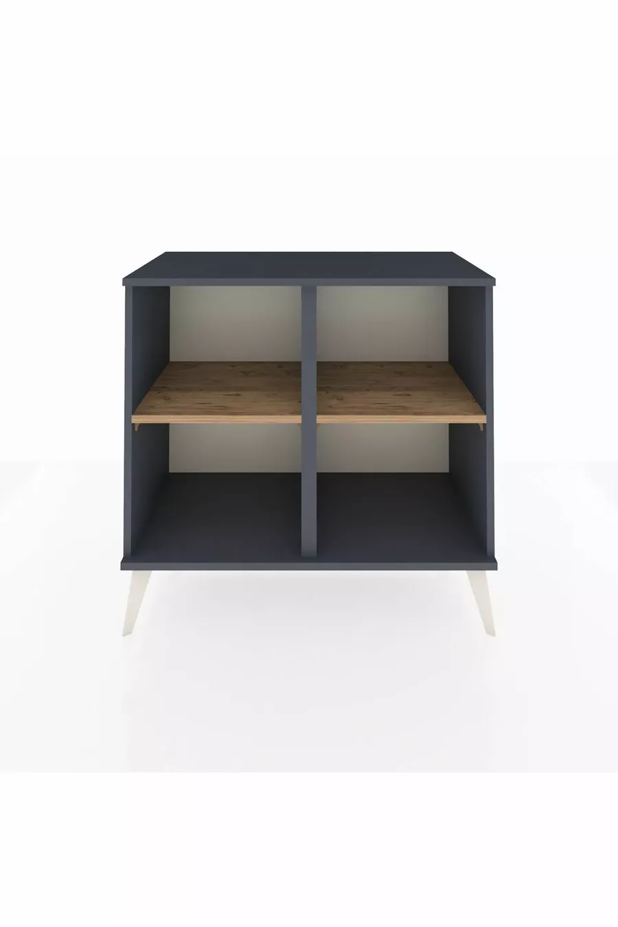 Commode Hyperion 2 étagères Anthracite-Anthracite/Sapin