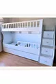 Lit superposé pour enfants en bois blanc sculpté