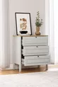 Commode Taiga 3 tiroirs, linge de lit Chambre à coucher Chambre de bébé Gris