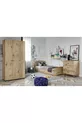 Ensemble de Chambre d'Enfant Soft Chêne - Lit, Armoire à 3 Portes, Commode à 3 Tiroirs, Tout en MDF