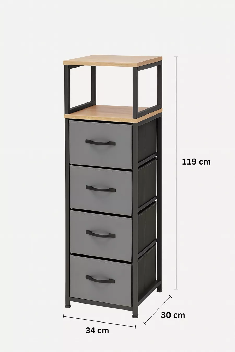 Commode à 2 étagères et 4 tiroirs en cuir, commode à tiroirs en cuir, organisateur polyvalent pour chambre à coucher