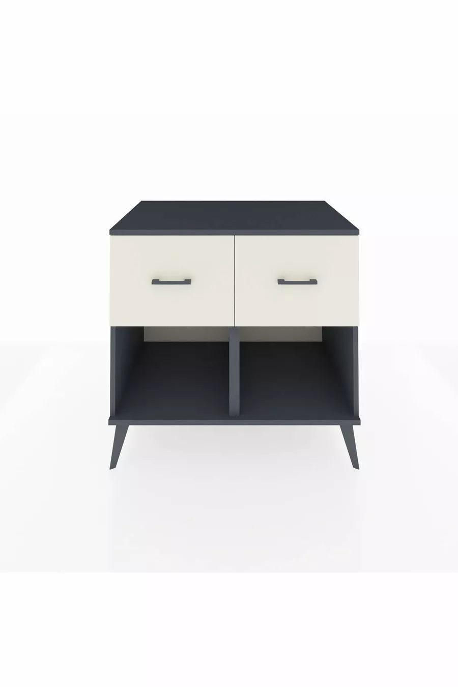 Commode Kronos 2 tiroirs Anthracite-Sapin/Pierre de lune