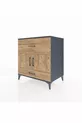 Commode Kronos avec une étagère, 2 tiroirs et 2 portes, anthracite-pin