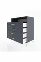 Commode Hyperion à une étagère et 4 tiroirs Anthracite-Anthracite