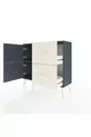 Commode Arges à une étagère, 2 tiroirs et 2 portes Anthracite-Anthracite/Gris pierre