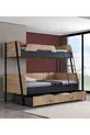 Lit superposé, Lit superposé Alba avec large tiroir, cm - cm - Noyer-Anthracite + 2 matelas confort