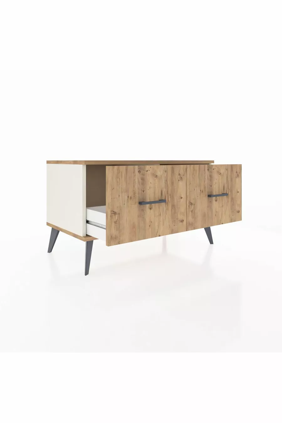Commode Hyperion à 2 tiroirs Pierre de lune-Pin