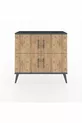 Commode Arges 2 étagères 4 portes Anthracite-Pin/Anthracite
