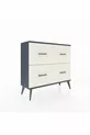 Commode Arges 4 tiroirs Anthracite-Anthracite/Gris quartz
