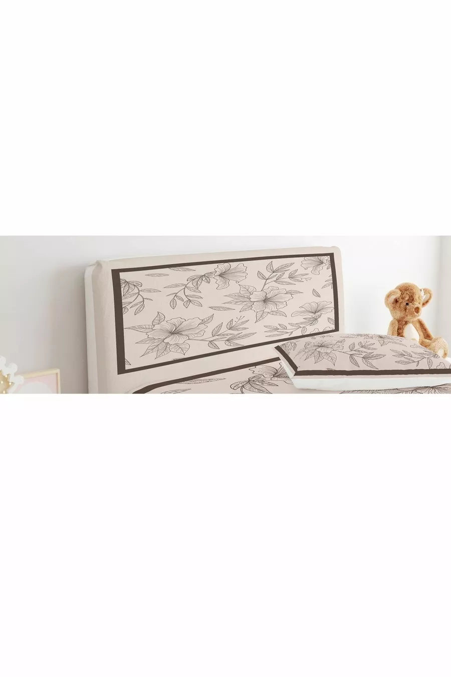 Housse de tête de lit Carré Rayé Fleurs Motif décoratif