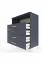 Commode Hyperion à une étagère et 4 tiroirs Anthracite-Anthracite