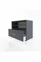 Commode Hyperion 2 étagères 1 tiroir Anthracite-Anthracite