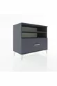 Commode Hyperion 2 étagères 1 tiroir Anthracite-Anthracite