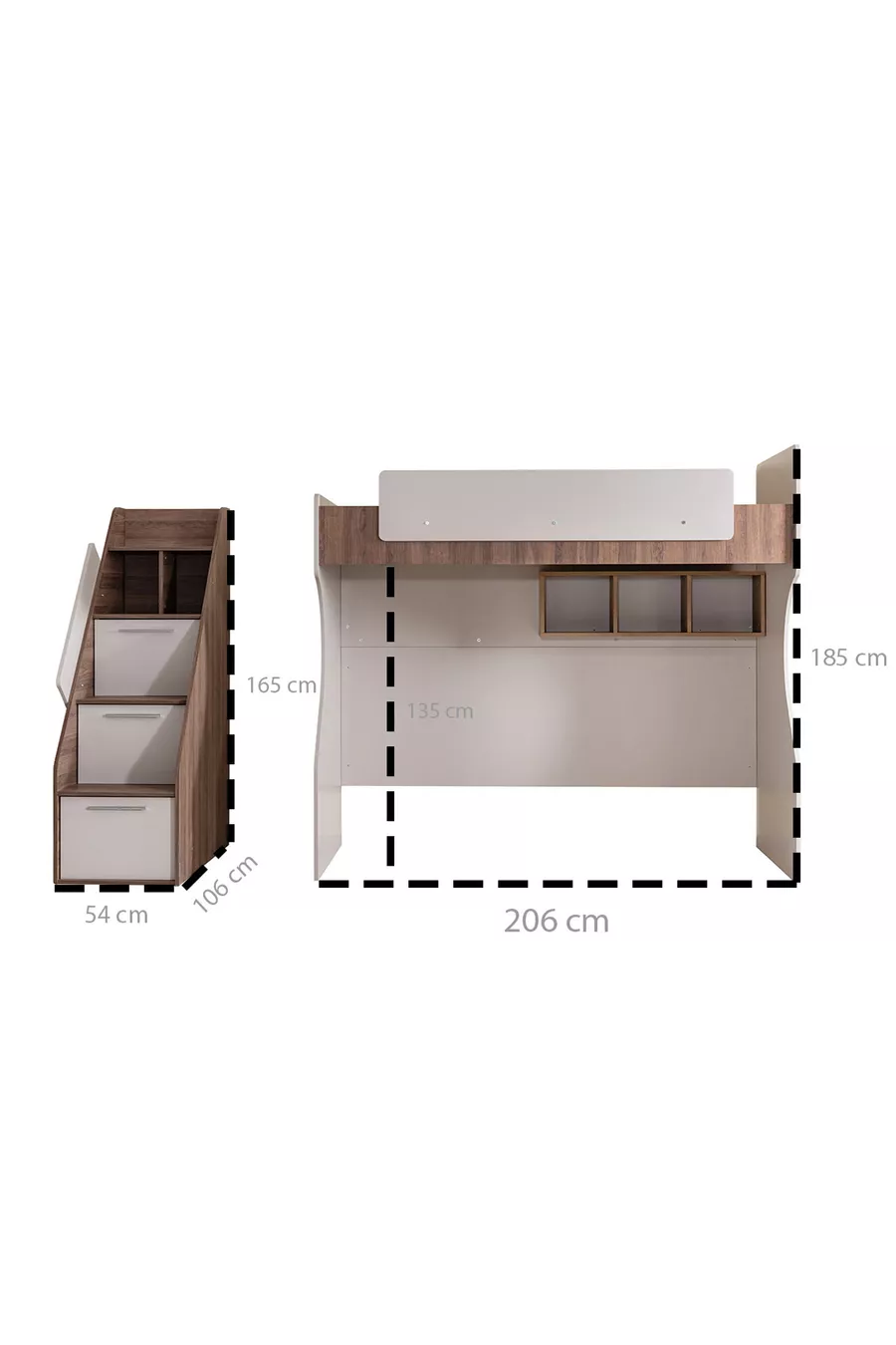 Lits superposés, ensemble chambre jeune Milano avec armoire et bureau, lit superposé moderne + armoire moderne à trois portes