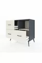 Commode Hyperion à une étagère et trois tiroirs Anthracite-Quartz