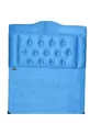 Tête de lit simple en tissu matelassé turquoise avec motif plume de poulain