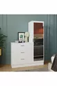 Armoire chiffonnier miroir Nancy blanche