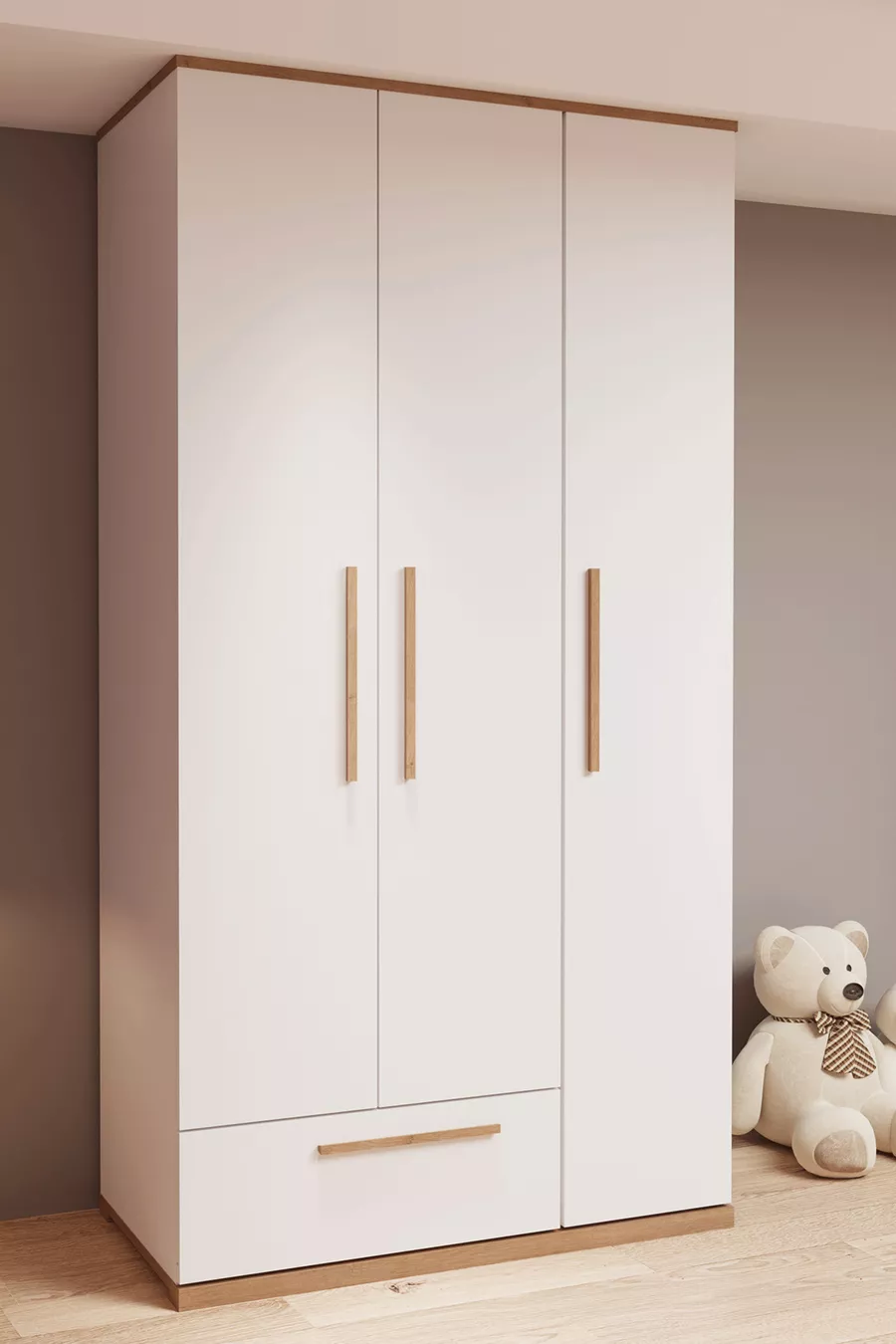 Ensemble de chambre pour enfants et adolescents Eva 3 pièces - Blanc et pin Atlantique